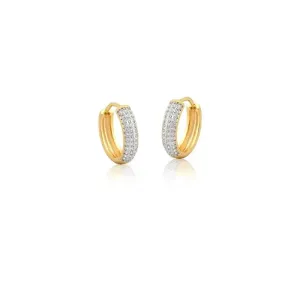 Argola Média Cravejada com Zircônia Cristal 3 Colunas