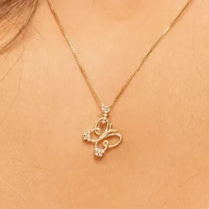 Colar Borboleta com Zircônia