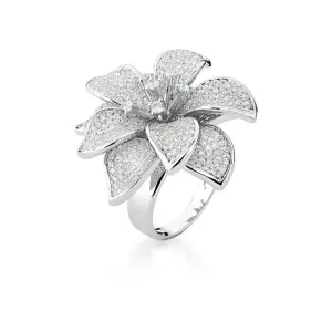 Anel Flor Magia Cravejado Zircônia