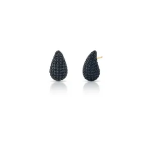 Brinco Vírgula Cravejado Zirconia Black