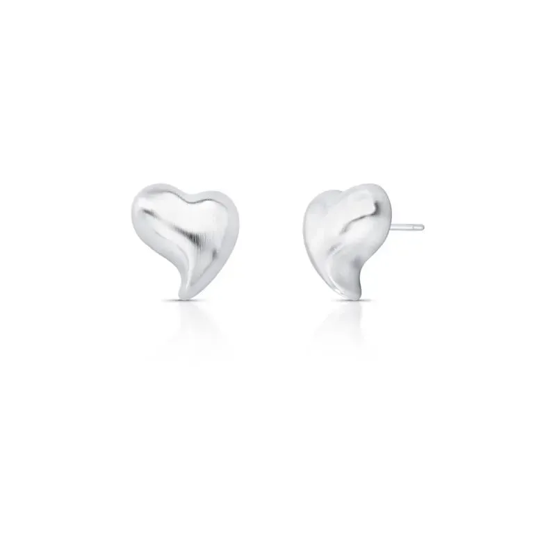Brinco Coração Orgânico Acetinado