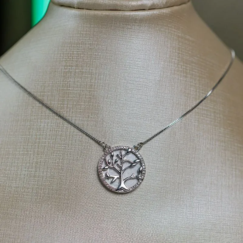 Colar Arvore da Vida Madreperola Zirconia