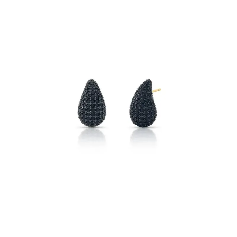Brinco Vírgula Cravejado Zirconia Black