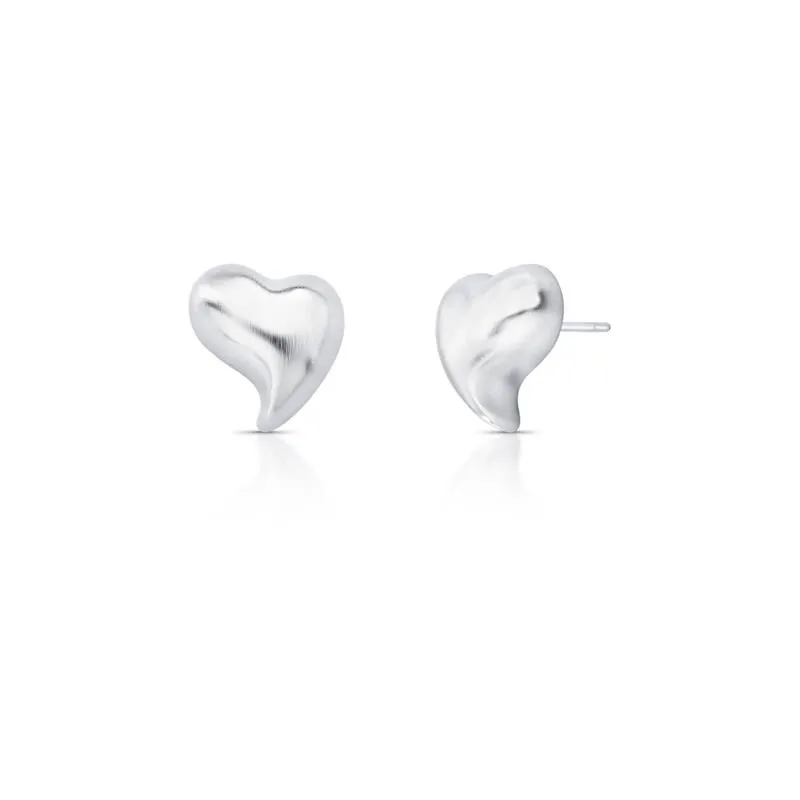 Brinco Coração Orgânico Acetinado