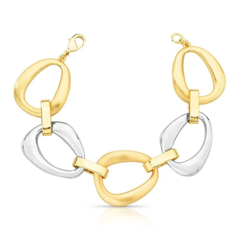 Pulseira Elos Ovalados no Duo de Banhos Acetinado