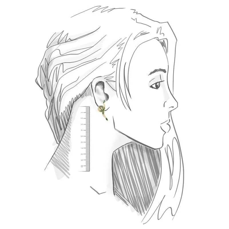 Brinco Earcuff Cobra Resinada e Zircônias